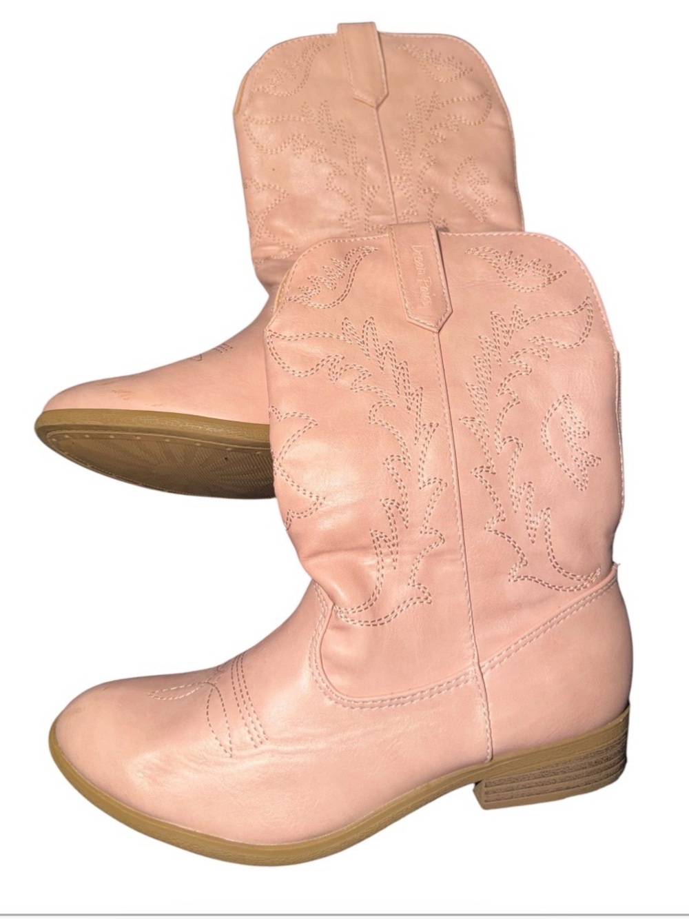 Dream Pairs Pink Kids Western Cowboy Clog Boots